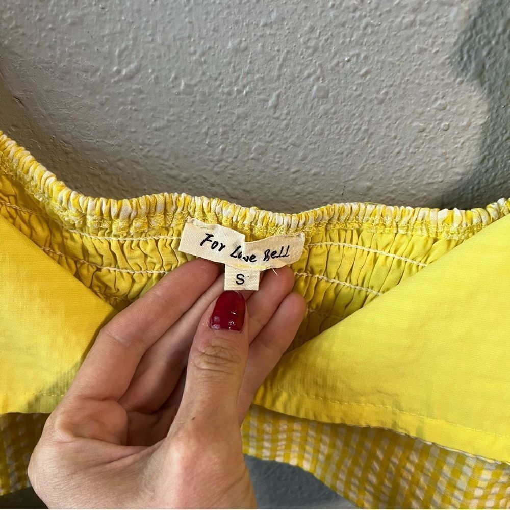 Yellow Gingham Micro Cropped Top - Picture 3 of 5